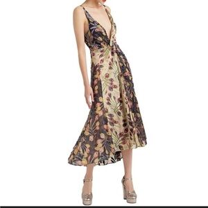 Cinq à Sept Multicolor Floral Midi Dress